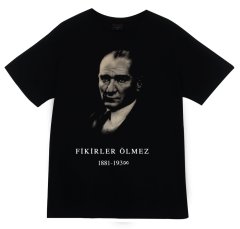Gazi Mustafa Kemal Atatürk Baskılı T-shirt SİYAH - 4XL