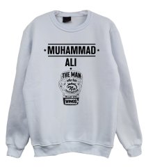 MUHAMMED ALİ Baskılı Sweatshirt BEYAZ - XL