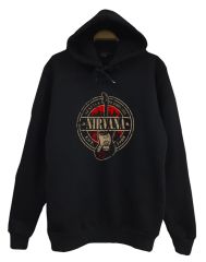 Nirvana-Kurt Cobain Baskılı Kapüşonlu Sweatshirt