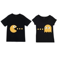 Pacman Baskılı Sevgililer Günü Özel Çift Tişört