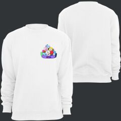 Bt21 Bts Anime Baskılı Bisiklet Yaka Sweatshirt