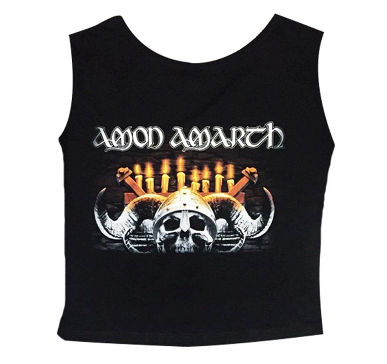 AMON AMARTH Baskılı Göbek Üstü-Yarım T-shirt