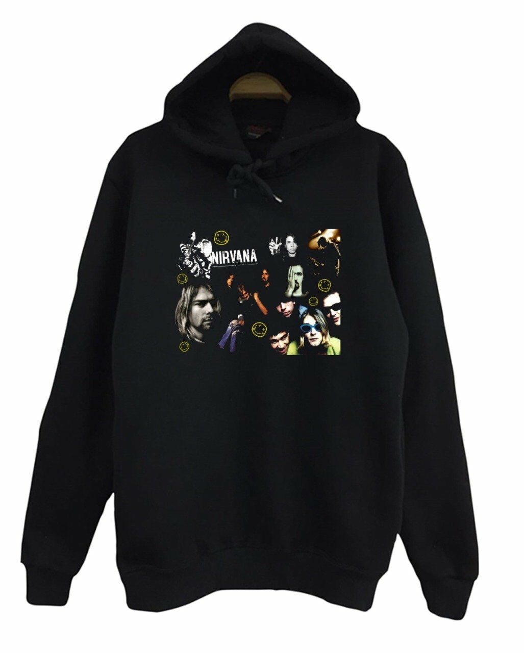 Nirvana-Kurt Cobain Baskılı Kapüşonlu Sweatshirt