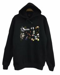 Nirvana-Kurt Cobain Baskılı Kapüşonlu Sweatshirt