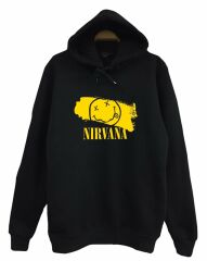 Nirvana-Kurt Cobain Baskılı Kapüşonlu Sweatshirt