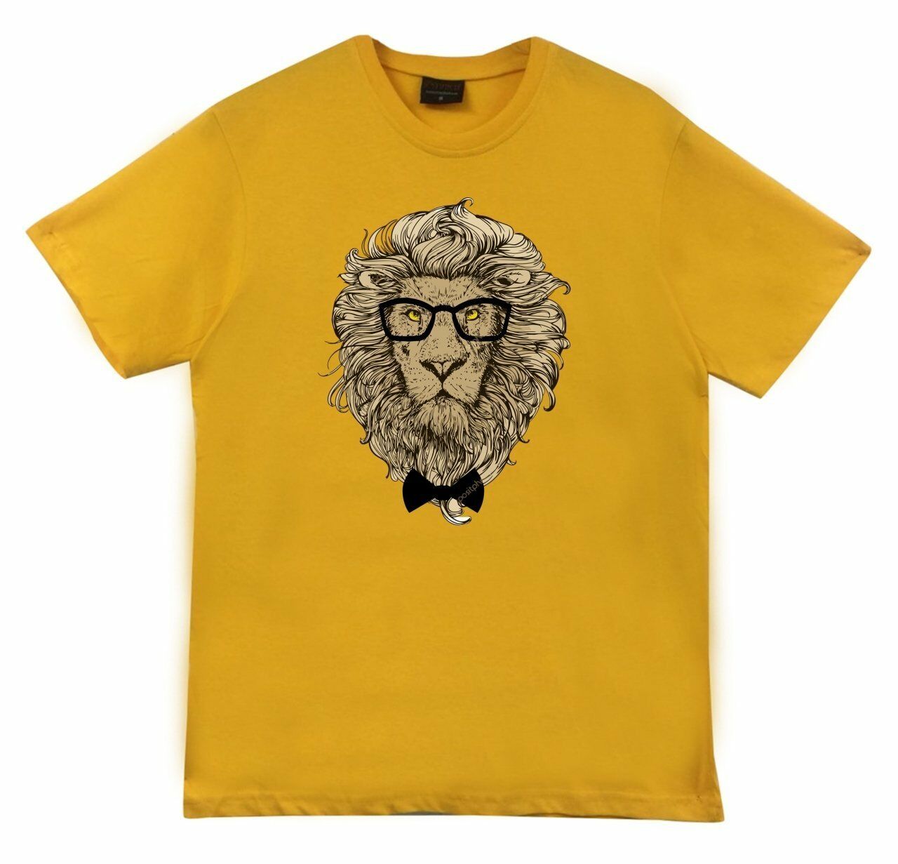 Aslan Gözlüklü Baskılı T-shirt SARI - M