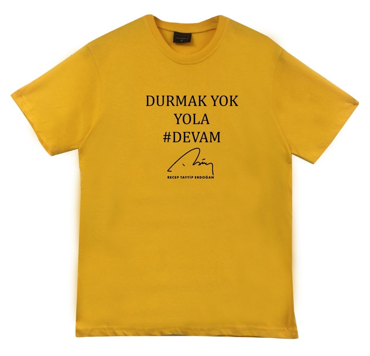 Recep Tayyip Erdoğan Baskılı T-shirt SARI - XS