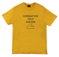 Recep Tayyip Erdoğan Baskılı T-shirt SARI - XS