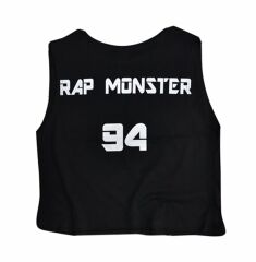 BTS Baskılı Göbek Üstü-Yarım T-shirt