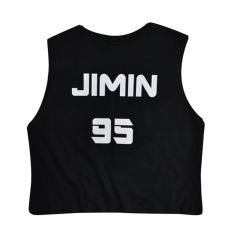 BTS Baskılı Göbek Üstü-Yarım T-shirt