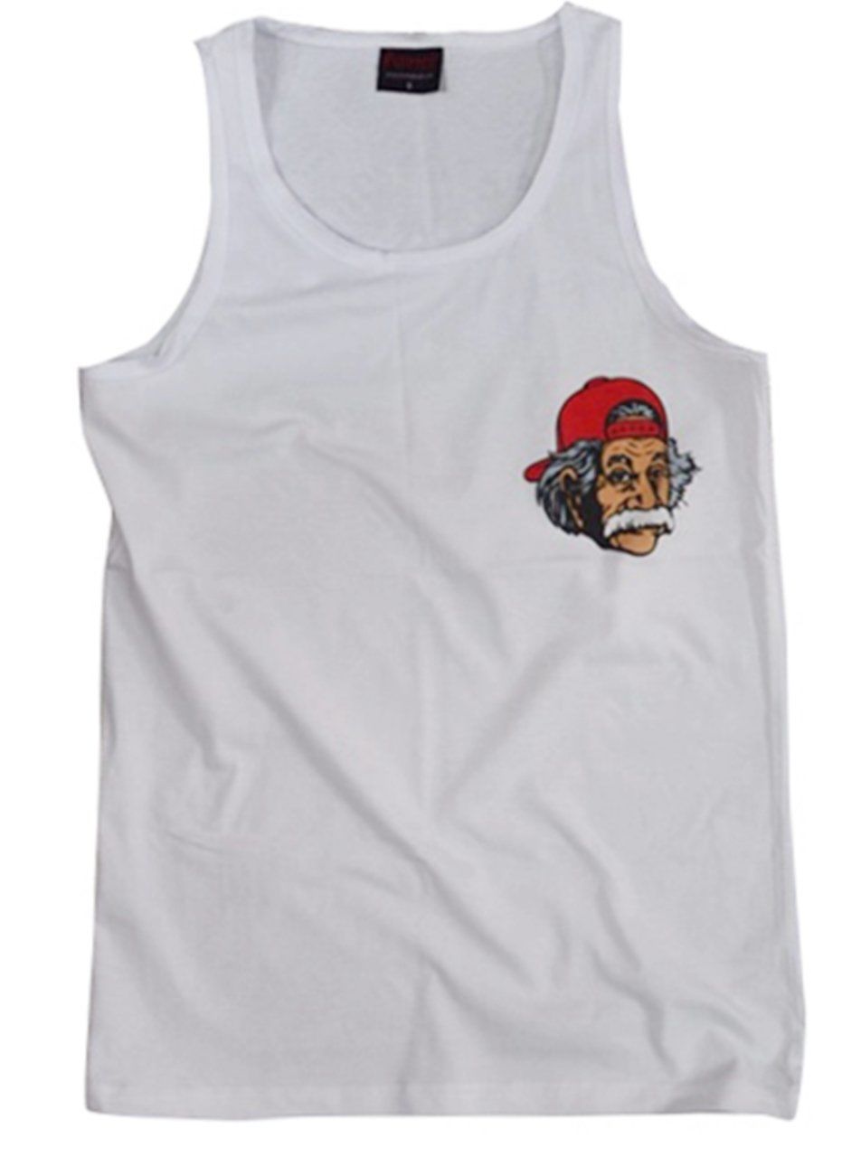 Albert Einstein Baskılı Sıfır Kol T-Shirt