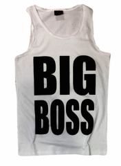 Big Boss Baskılı Sıfır Kol T-Shirt