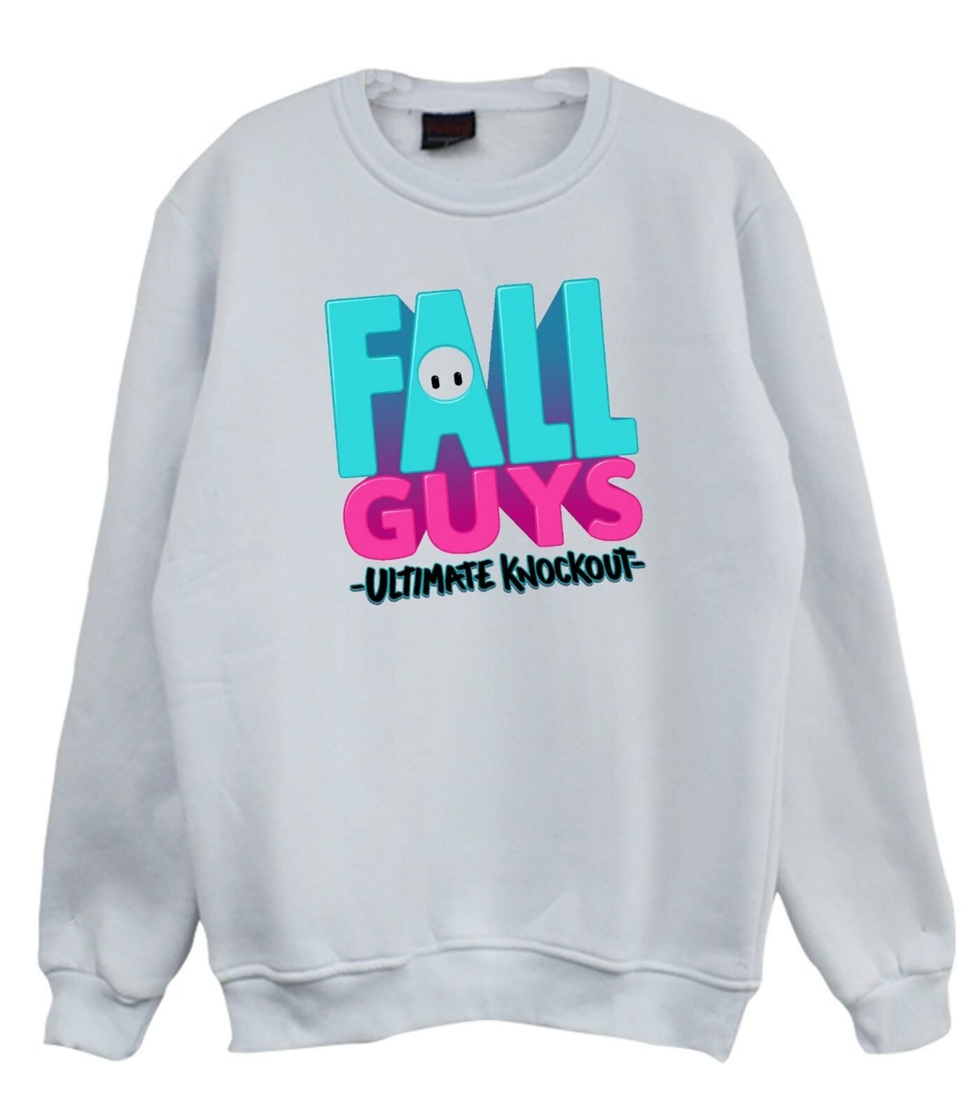 Fall Guys Oyun Baskılı Bisiklet Yaka Sweatshirt