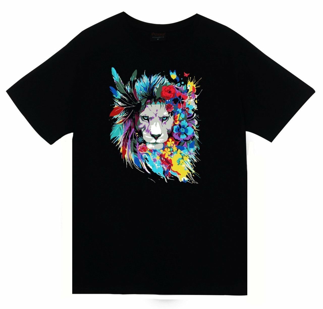 Aslan Kızılderili Baskılı T-shirt