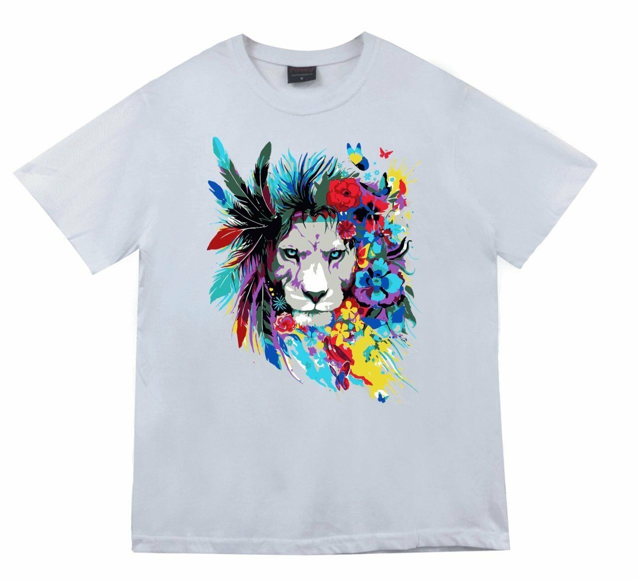 Aslan Kızılderili Baskılı T-shirt