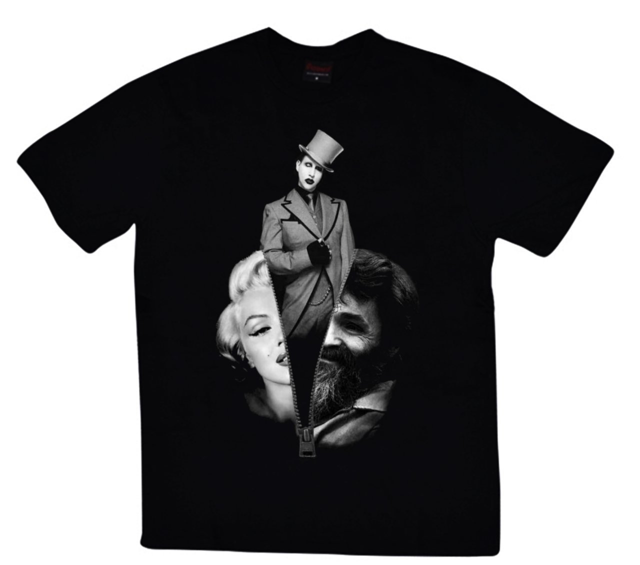 Charles - Marilyn Manson Baskılı T-shirt S - SİYAH
