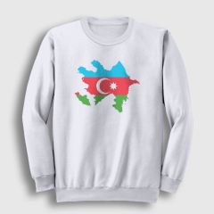 Azerbeycan Baskılı Bisiklet Yaka Sweatshirt
