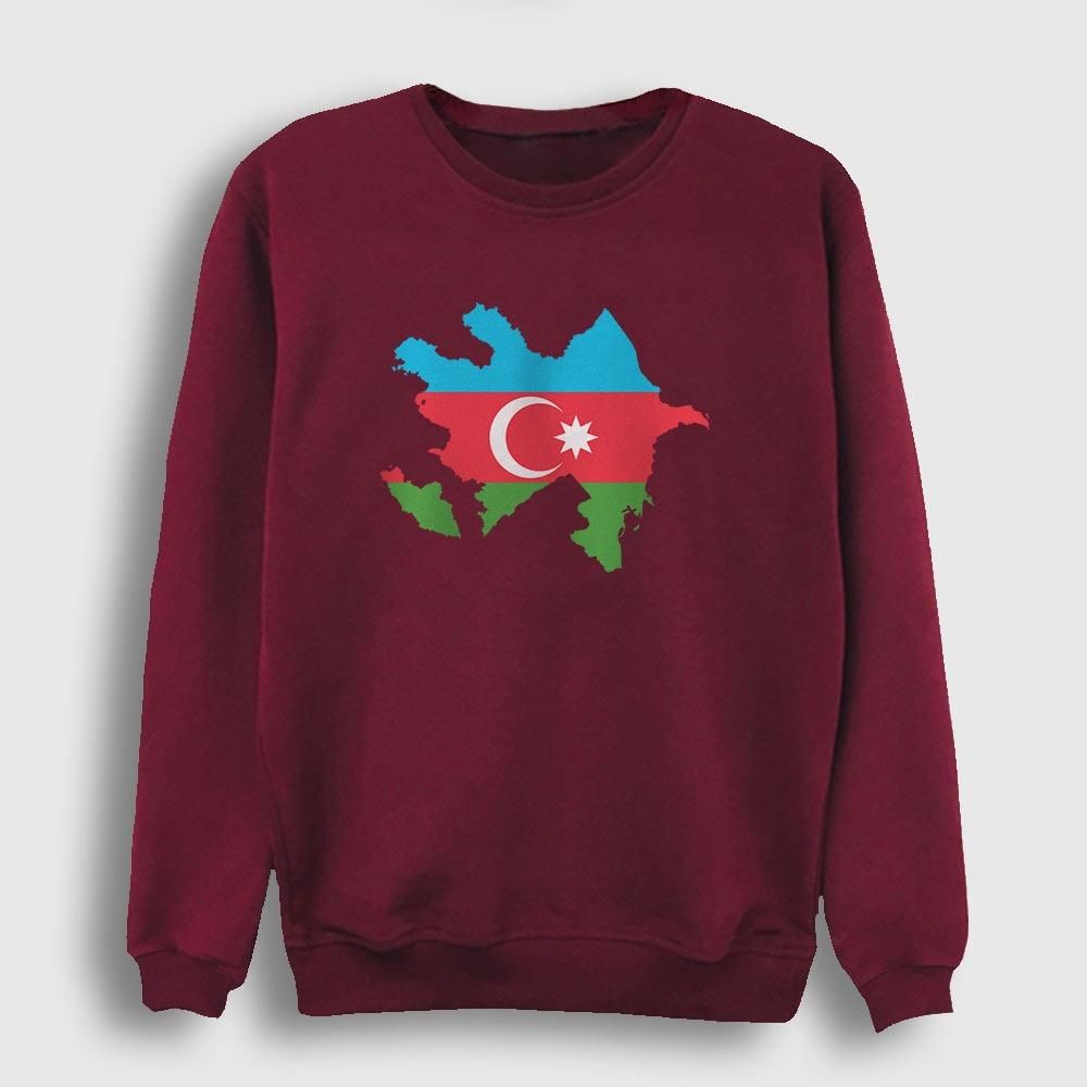 Azerbeycan Baskılı Bisiklet Yaka Sweatshirt