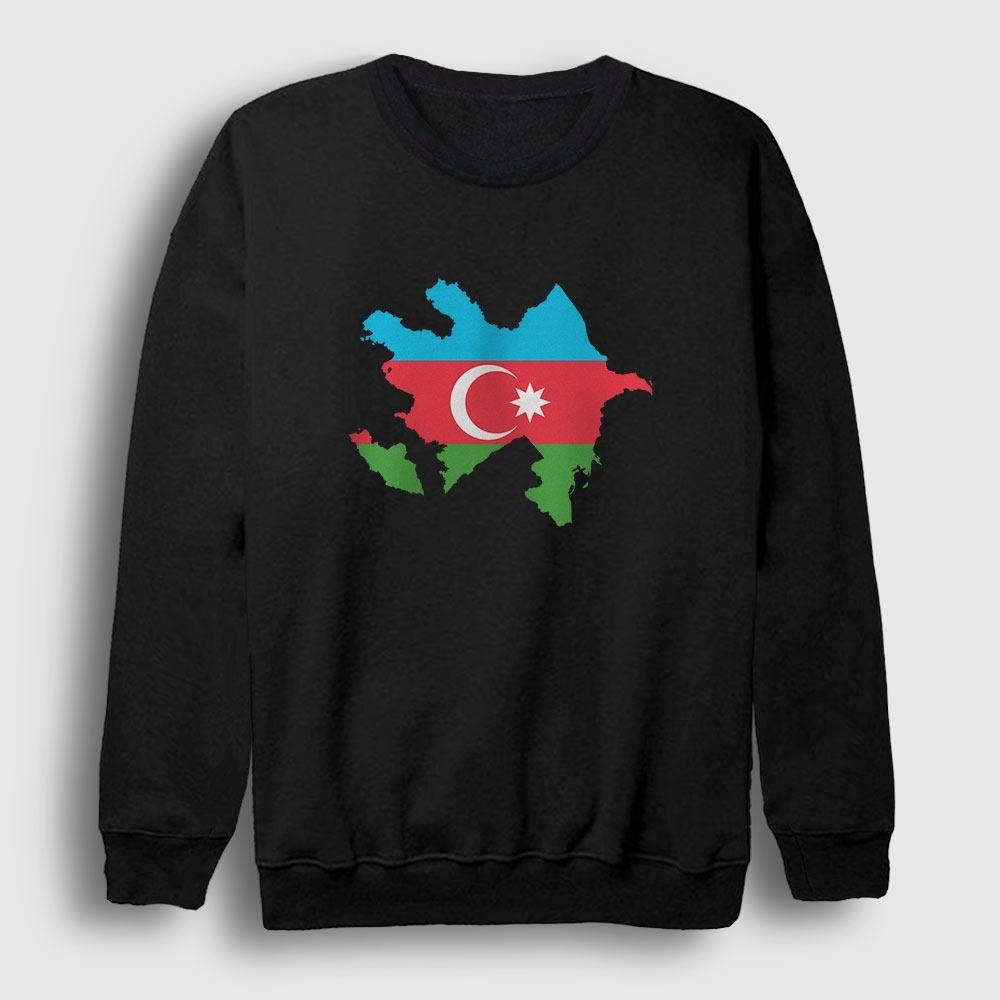Azerbeycan Baskılı Bisiklet Yaka Sweatshirt