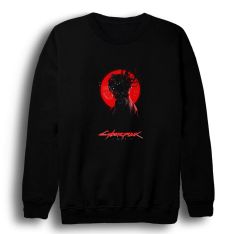 Cyberpunk 2077 Baskılı Bisiklet Yaka Sweatshirt