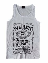 Jack Daniels Baskılı Sıfır Kol T-Shirt