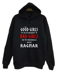 Vikings Baskılı Kapüşonlu Sweatshirt