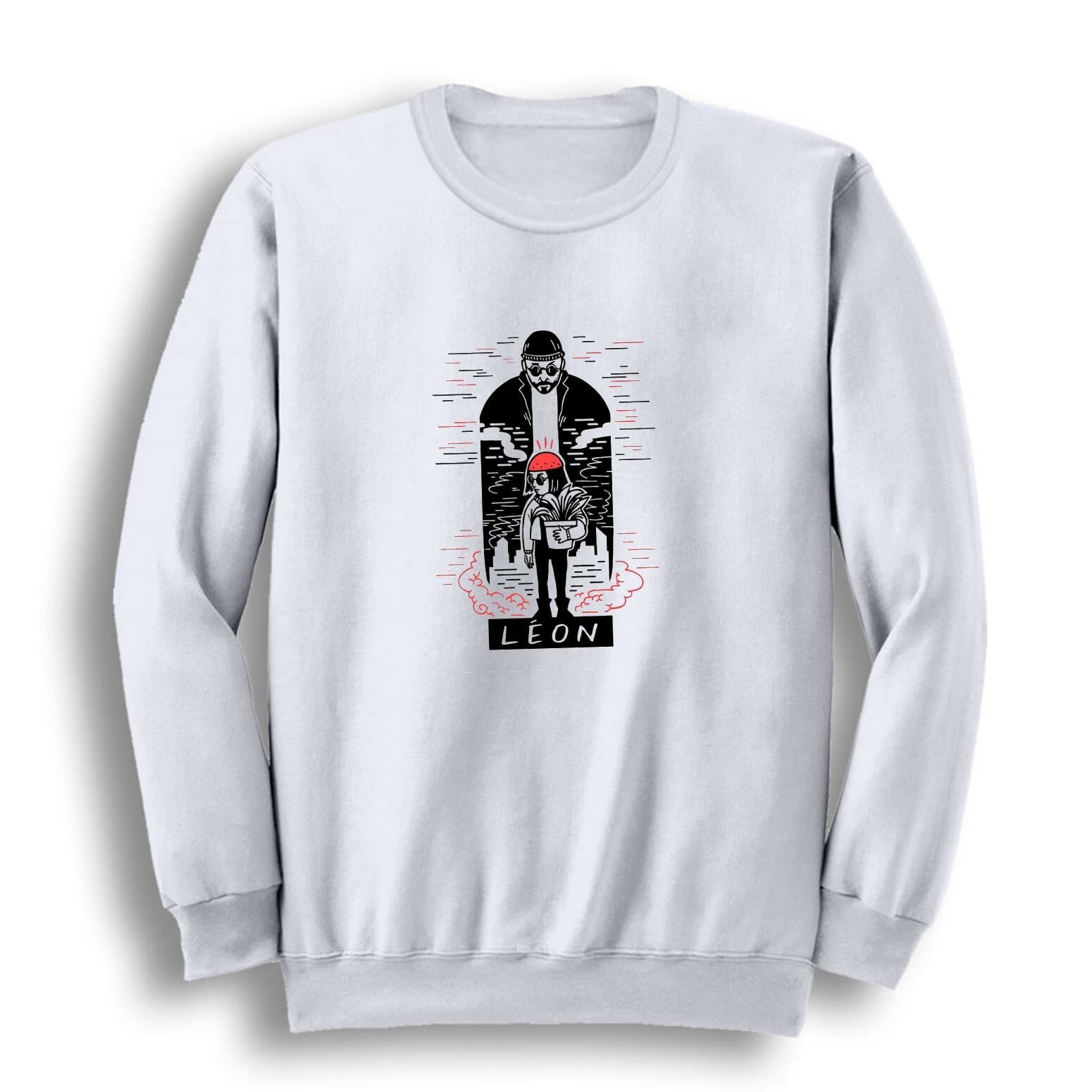 Leon Sevginin Gücü Baskılı Bisiklet Yaka Sweatshirt