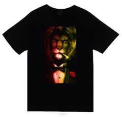 Aslan Smokin Baskılı T-shirt