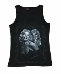Marilyn Monroe Baskılı Sıfır Kol T-Shirt