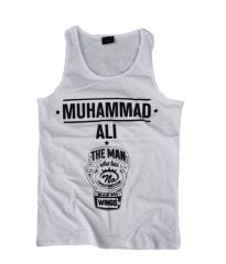 Muhammed Ali Baskılı Sıfır Kol T-Shirt