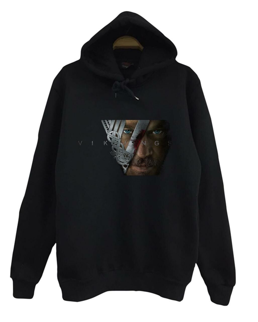 Vikings Baskılı Kapüşonlu Sweatshirt