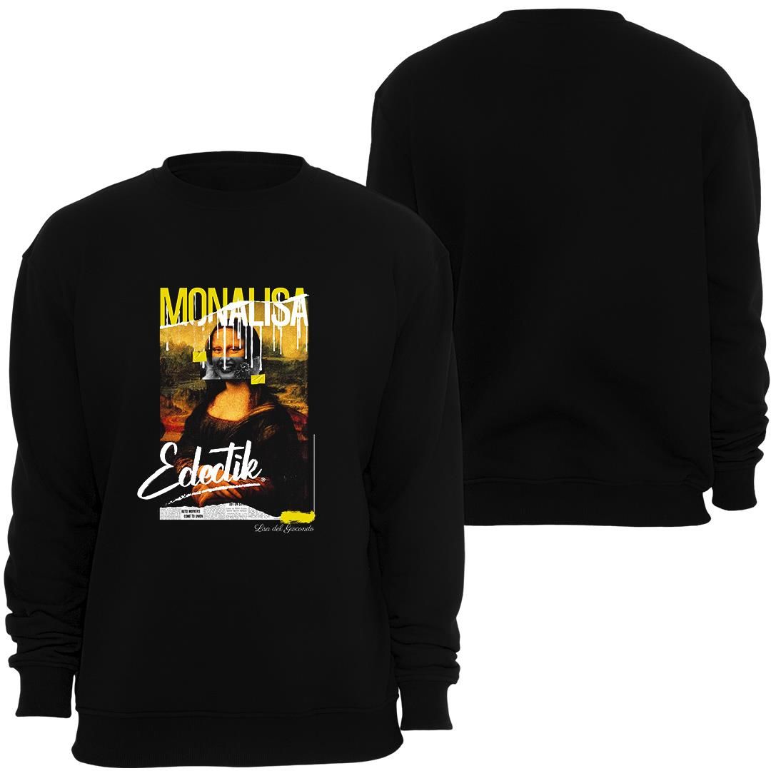 Leonardo Da Vinci - Mona Lisa Baskılı Unisex Bisiklet Yaka Sweatshirt