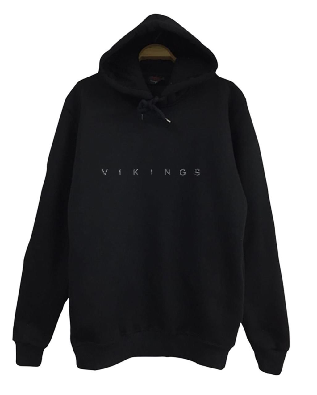 Vikings Baskılı Kapüşonlu Sweatshirt