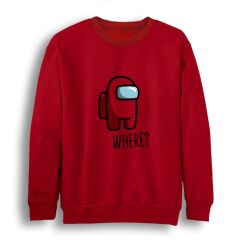 Among Us Baskılı Bisiklet Yaka Sweatshirt