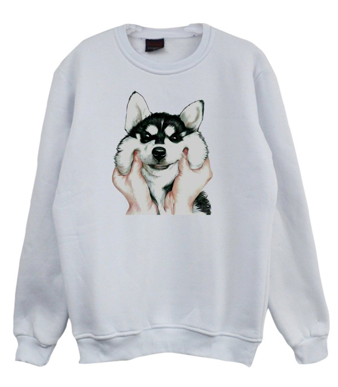 Köpek Kurt Baskılı Sweatshirt