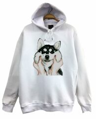 Köpek Kurt Baskılı Sweatshirt
