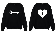 HeartKey Baskılı Sevgililer Günü Özel Çift Sweatshirt