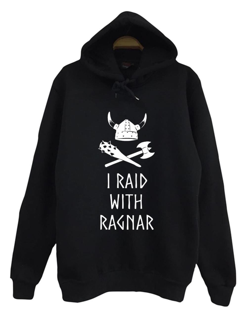 Vikings Baskılı Kapüşonlu Sweatshirt