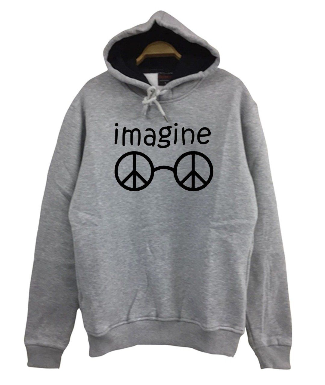 John Lennon Baskılı Kapüşonlu Sweatshirt