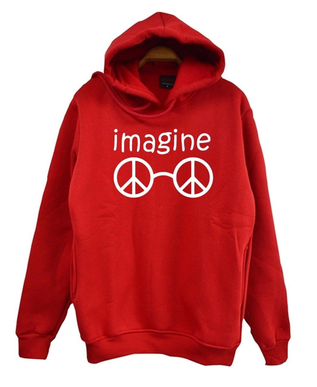 John Lennon Baskılı Kapüşonlu Sweatshirt