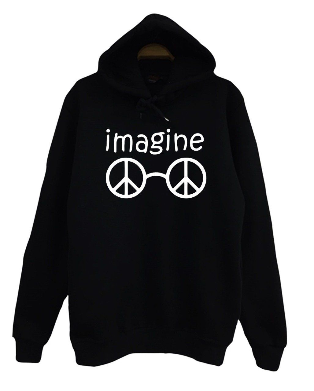 John Lennon Baskılı Kapüşonlu Sweatshirt