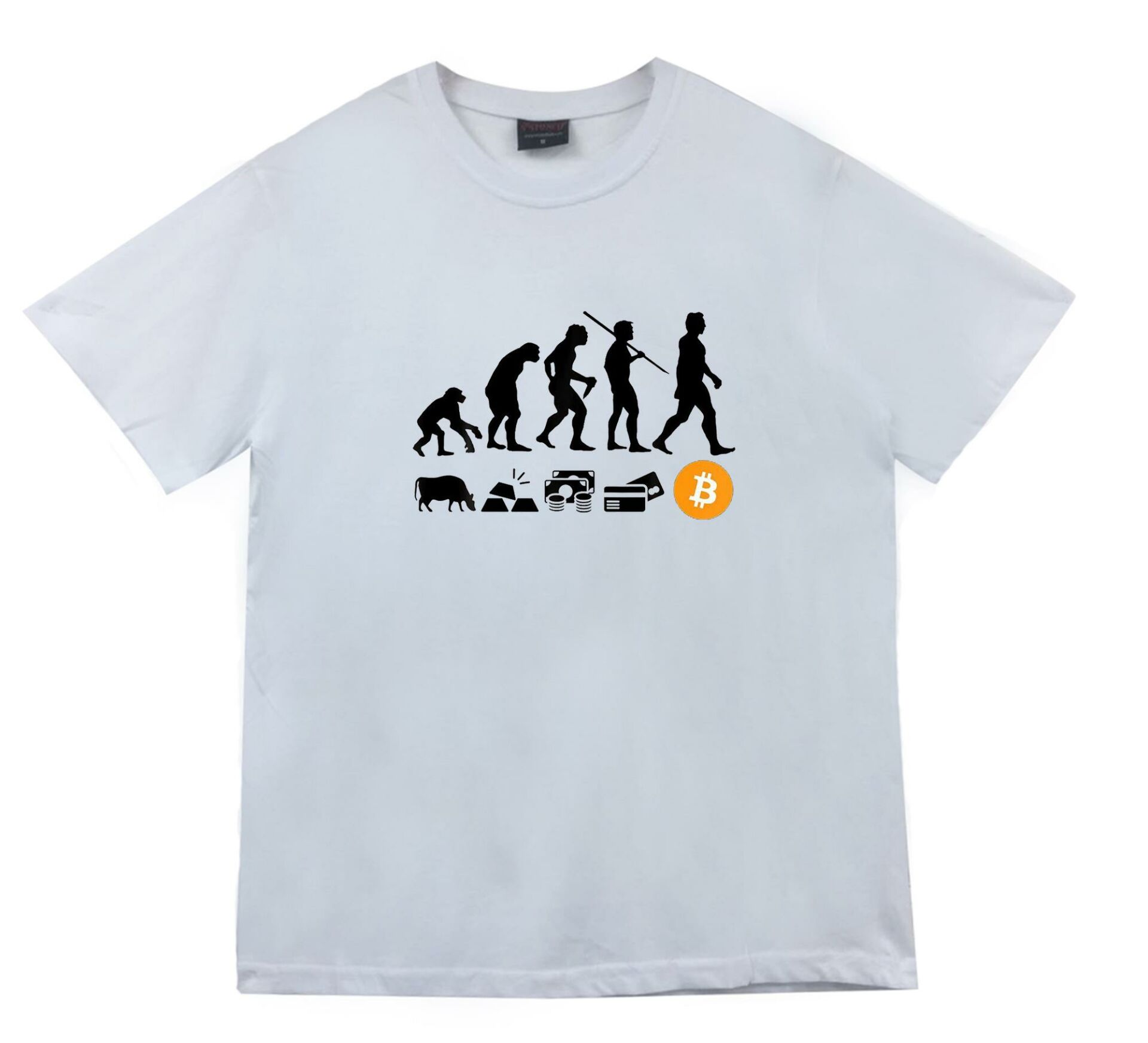Human Evolution Insan Evrimi Money Evolution Bitcoin Baskılı Oversize Tshirt