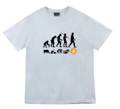 Human Evolution Insan Evrimi Money Evolution Bitcoin Baskılı Oversize Tshirt