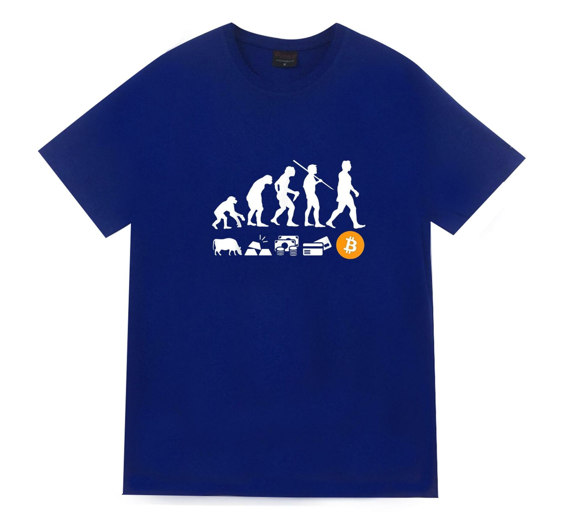 Human Evolution Insan Evrimi Money Evolution Bitcoin Baskılı Oversize Tshirt