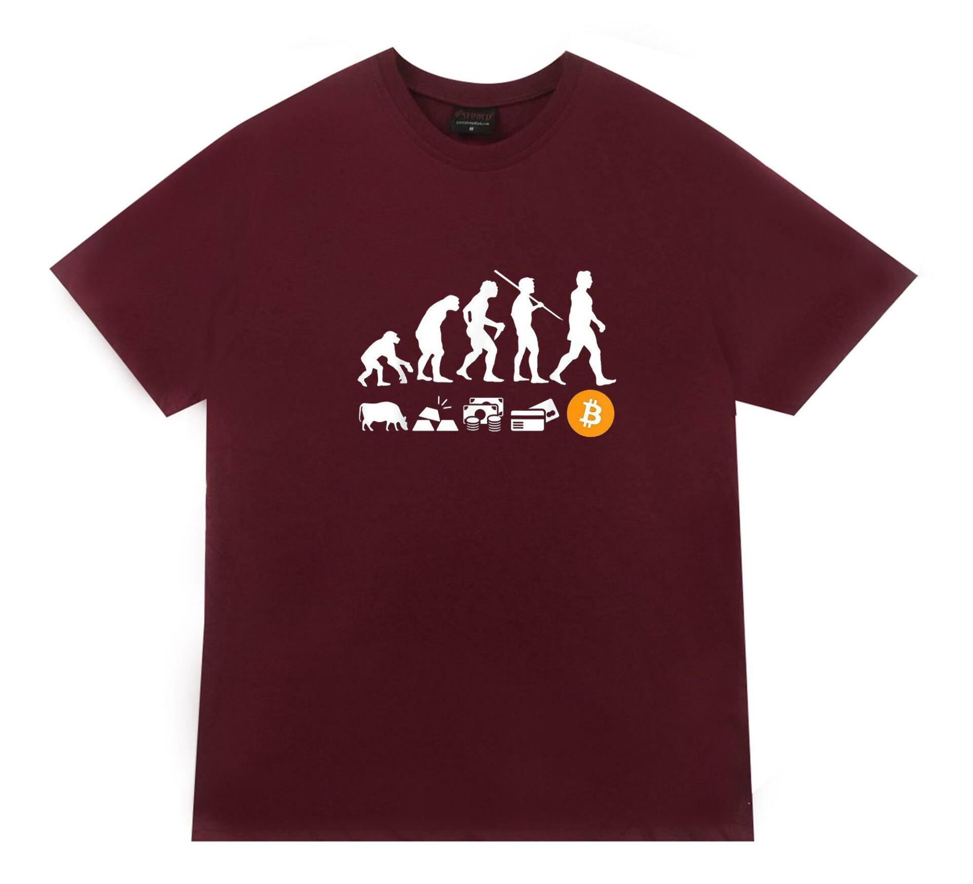 Human Evolution Insan Evrimi Money Evolution Bitcoin Baskılı Oversize Tshirt