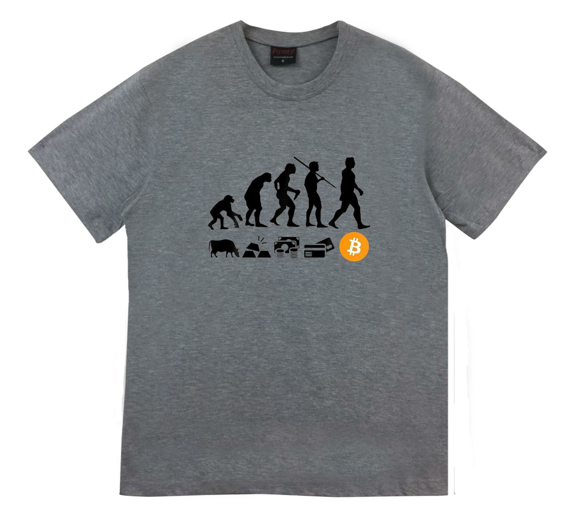 Human Evolution Insan Evrimi Money Evolution Bitcoin Baskılı Oversize Tshirt
