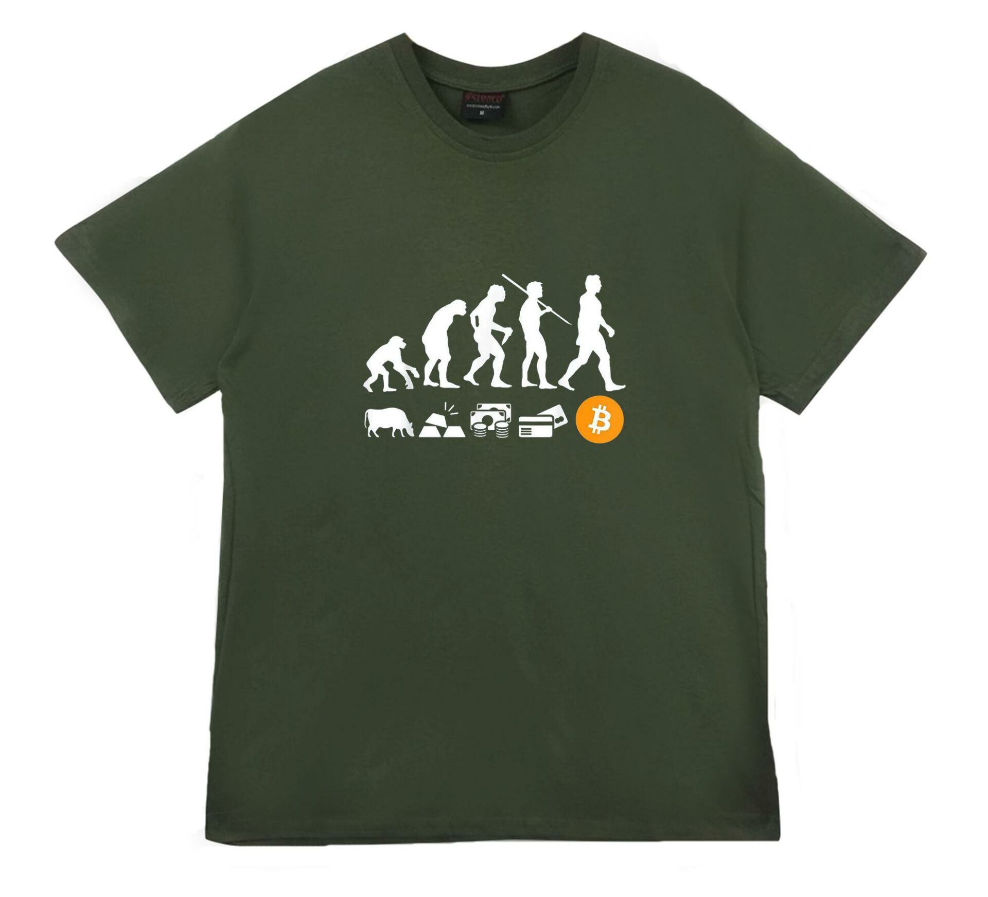 Human Evolution Insan Evrimi Money Evolution Bitcoin Baskılı Oversize Tshirt