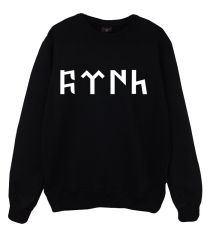 TÜRK Baskılı Bisiklet Yaka Sweatshirt