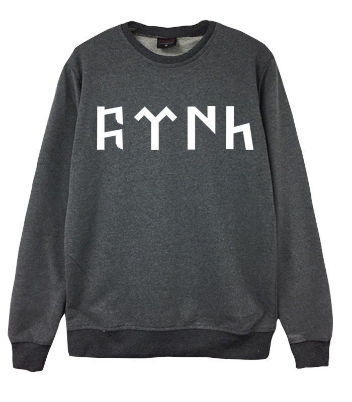 TÜRK Baskılı Bisiklet Yaka Sweatshirt