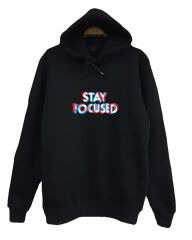Stay Focused Baskılı Kapşonlu Sweatshirt